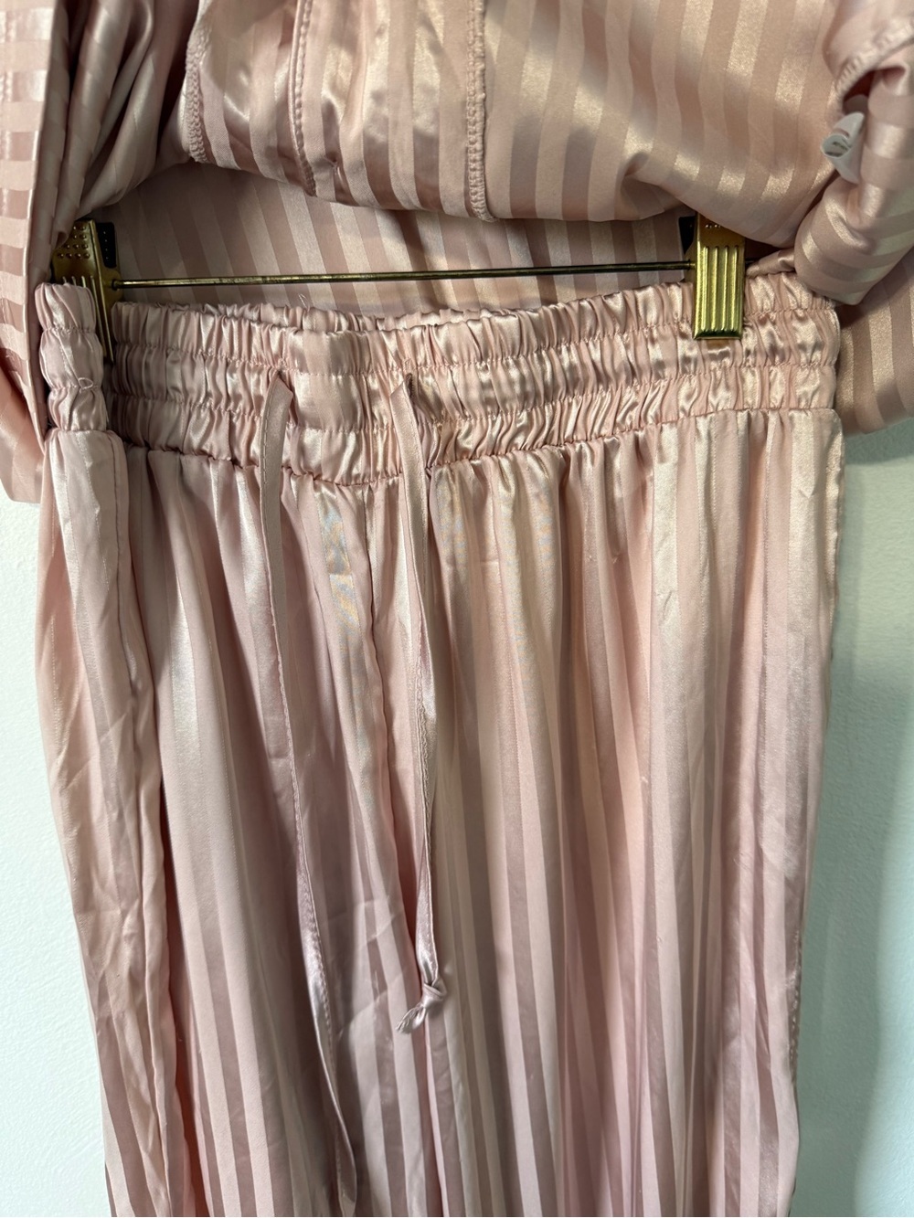 Tart Intimates Blush Pink Satin Stripe Two-Piece Pajama Set flaw - Picture 6 of 13